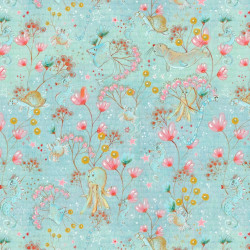 Bio Jersey Lillestoff - Meeresgarten blau